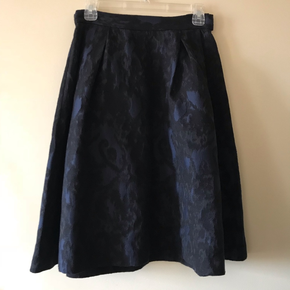 H&M Holiday Navy and Black Midi Skirt